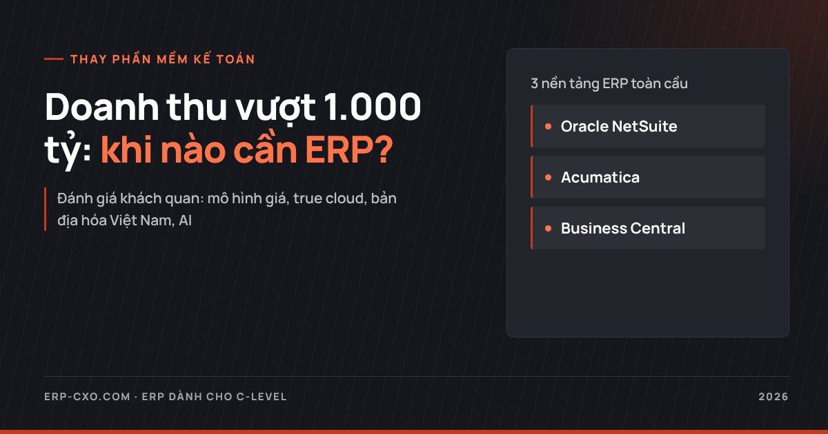 Doanh thu vượt 1.000 tỷ: khi nào phải thay phần mềm kế toán bằng ERP?